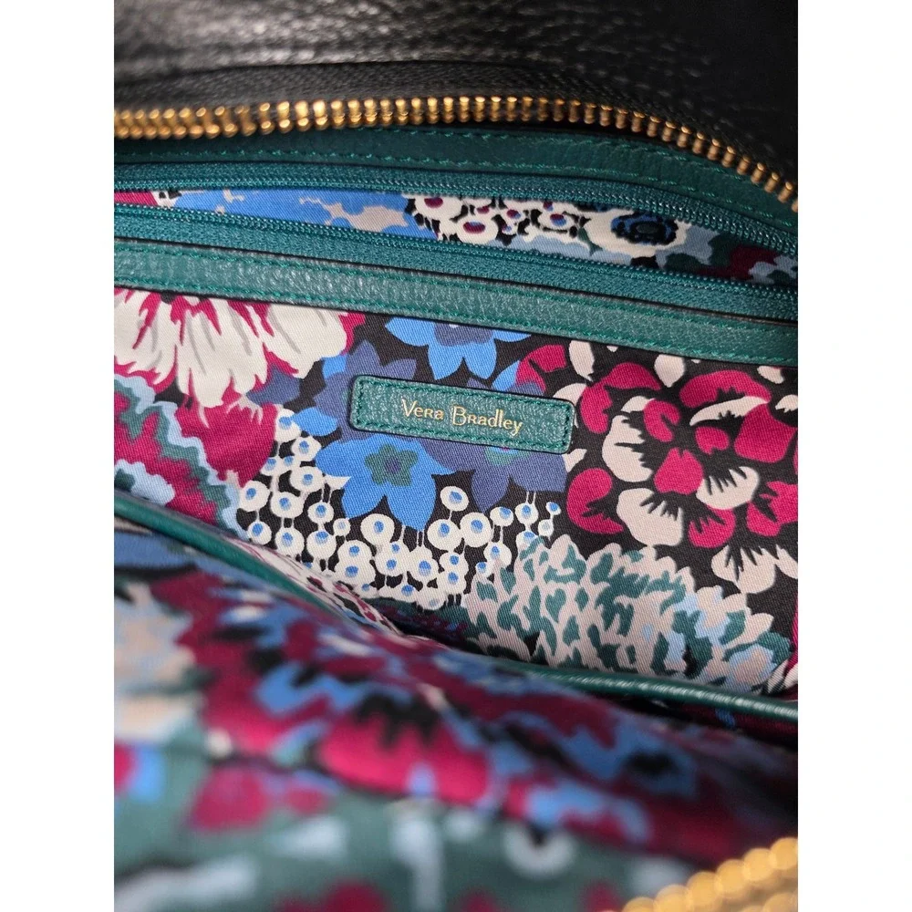 Vera‎ Bradley Pebbled Leather Diana Sycamore Teal Satchel Crossbody Handbag